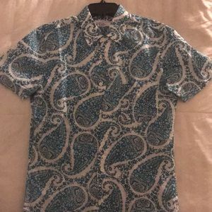 Mr. Turk cotton short-sleeve paisley shirt.
